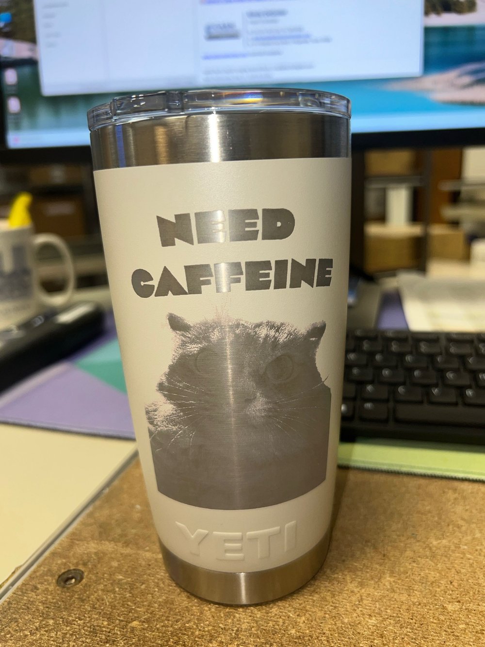 YETI tumbler engraved with Buttercup