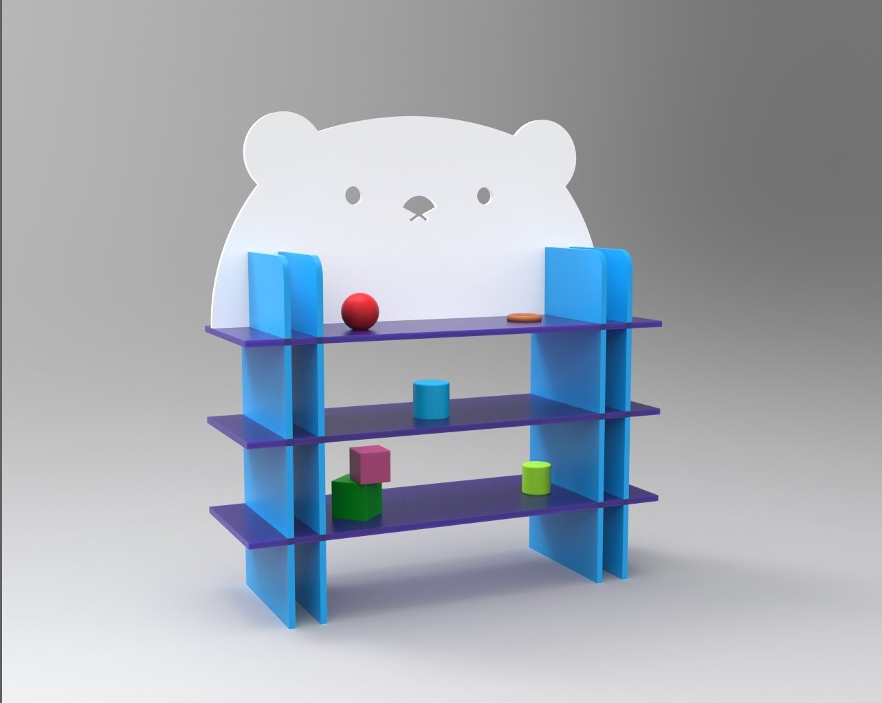 Bear shelf render, front
