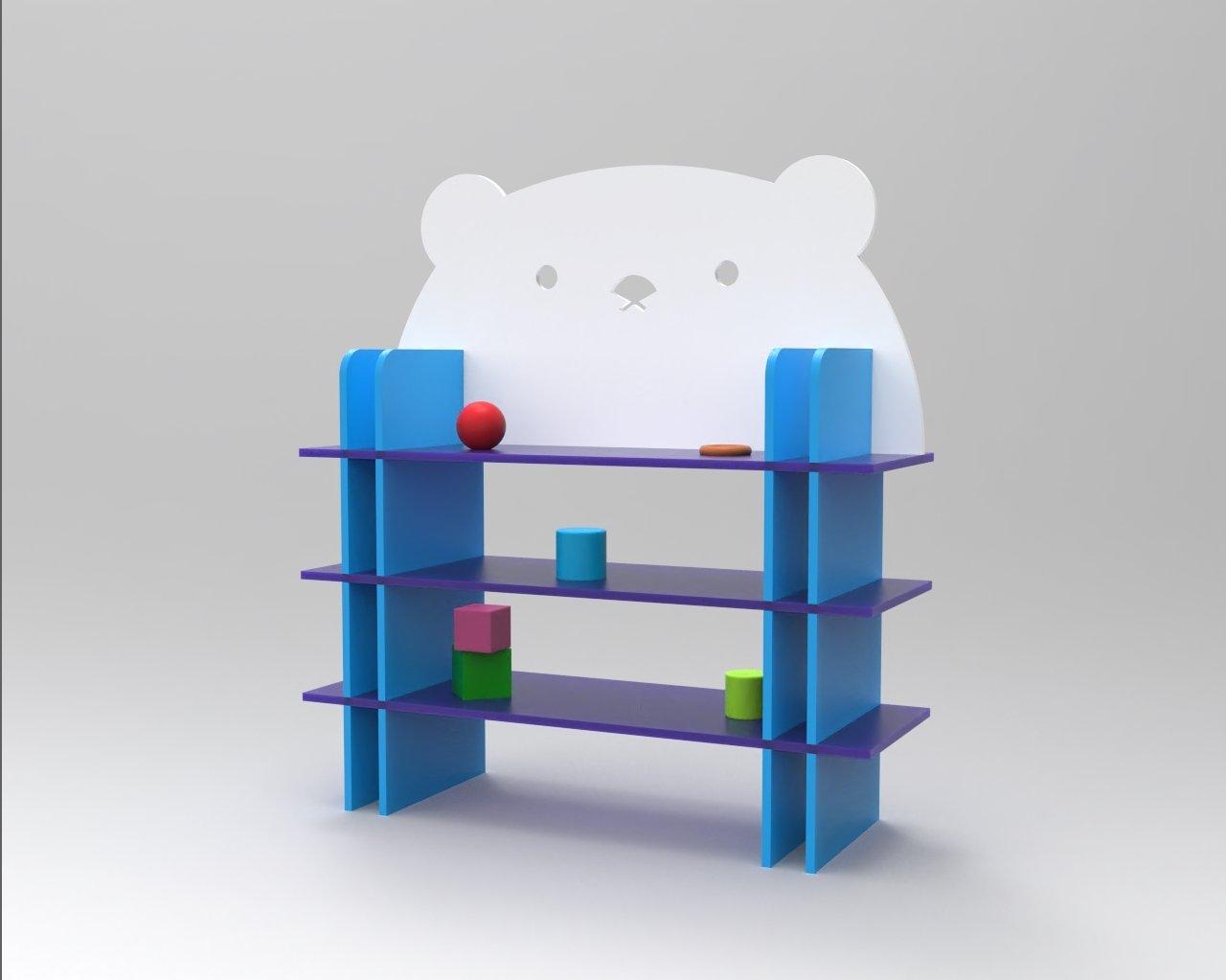 Bear shelf render, angle