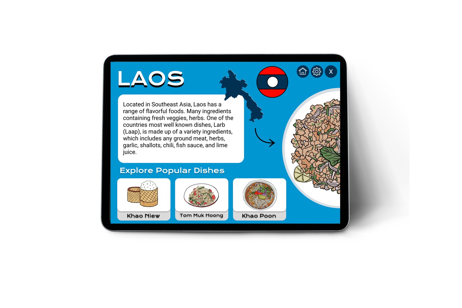 Laos country detail screen