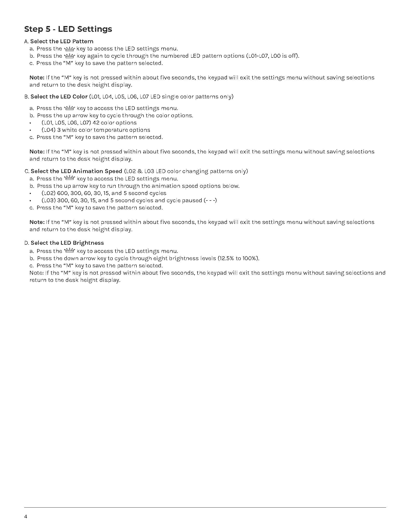 UPLIFT Desk Manual, page 4