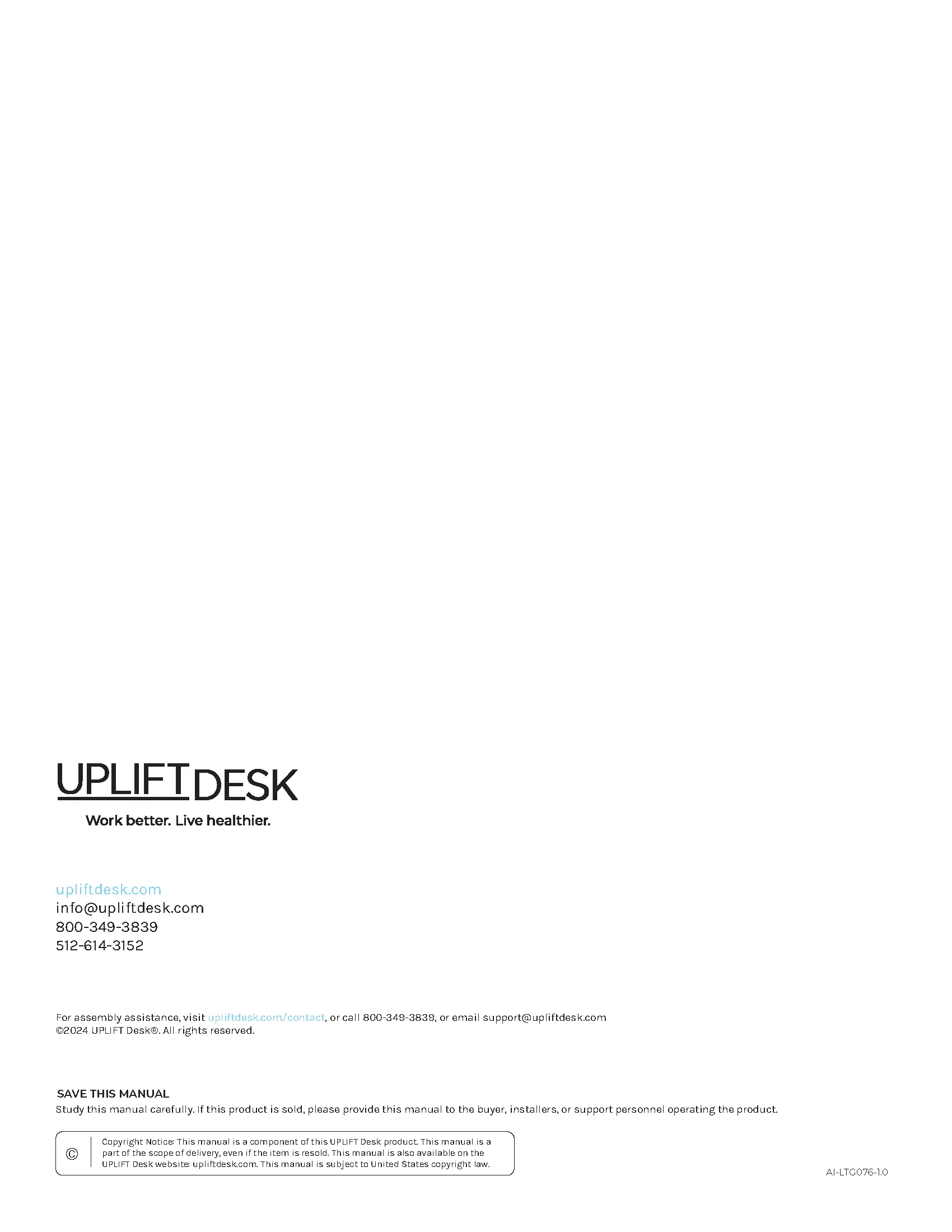 UPLIFT Desk Manual, page 5