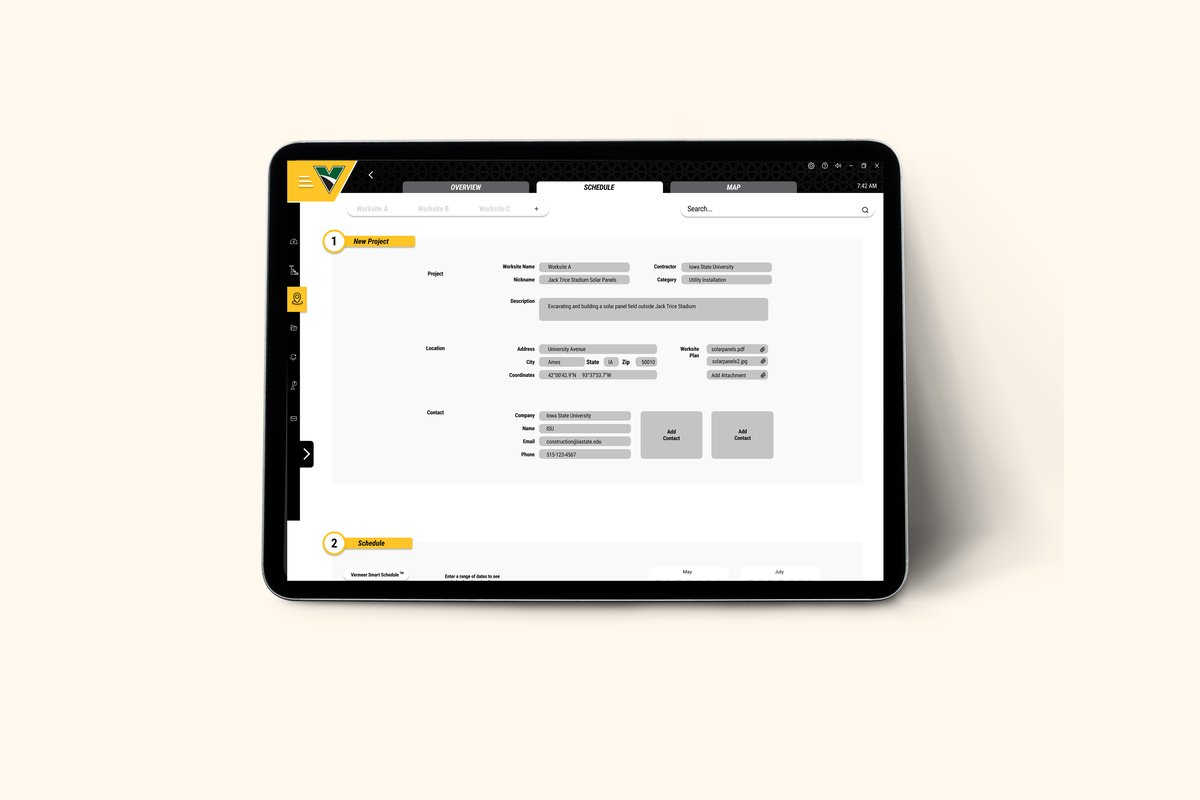 Tablet schedule view
